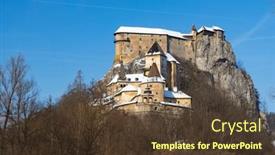  Presentation with winter - Slide set having orava-castle-winter-landscape-orava background and a tawny brown colored foreground