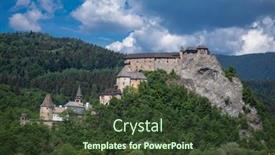  Presentation with castle - PPT theme consisting of orava-famous-castle-in-slovakia background and a tawny brown colored foreground