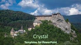  Presentation with castle - Theme enhanced with orava-famous-castle-in-slovakia background and a tawny brown colored foreground