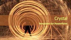  Presentation with painting - Presentation design with orb - creative light painting with fire background and a red colored foreground