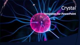  Presentation with plasma - Amazing slide deck having orb - plasma ball rays backdrop and a navy blue colored foreground