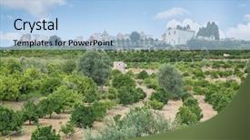  Presentation with orange lime - Beautiful presentation design featuring orchard lime lemon orange backdrop and a light blue colored foreground