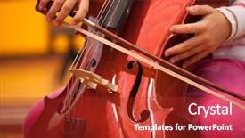  Presentation with orchestra - Colorful slide deck enhanced with orchestra - detail of a child playing backdrop and a crimson colored foreground
