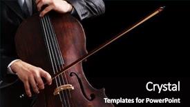  Presentation with orchestra - Audience pleasing PPT layouts consisting of orchestra - man playing on cello backdrop and a black colored foreground