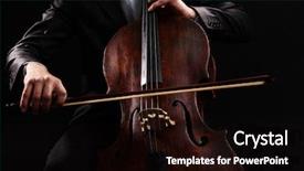  Presentation with orchestra - Beautiful theme featuring orchestra - man playing on cello backdrop and a black colored foreground
