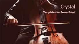  Presentation with orchestra - Slides having orchestra - man playing on cello background and a wine colored foreground