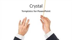  Presentation with orchestra conductor - Theme consisting of orchestra - music conductor hands isolated background and a white colored foreground