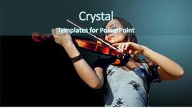  Presentation with orchestra - Beautiful slide set featuring orchestra - musician playing violin backdrop and a ocean colored foreground