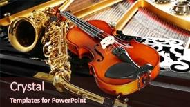  Presentation with piano - Theme having orchestra - violin and saxophone lying background and a wine colored foreground