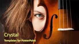  Presentation with orchestra - Slide deck enhanced with orchestra - woman with violin in dark background and a tawny brown colored foreground