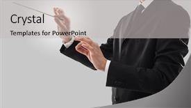  Presentation with orchestra conductor - Amazing slide deck having orchestra conductor directing with his backdrop and a light gray colored foreground