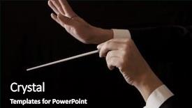  Presentation with orchestra conductor - Amazing presentation design having orchestra conductor hands baton music backdrop and a black colored foreground