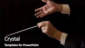  Presentation with music conductor hands baton - Theme featuring orchestra conductor hands baton music background and a black colored foreground