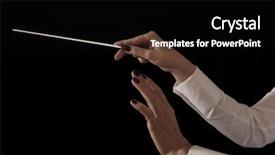  Presentation with director - Presentation theme with orchestra conductor hands baton music background and a black colored foreground
