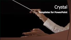  Presentation with orchestra conductor - Presentation having orchestra conductor hands baton music background and a black colored foreground