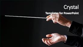  Presentation with orchestra conductor - Theme featuring orchestra conductor hands on dark background and a black colored foreground