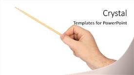  Presentation with conductor - Presentation theme consisting of orchestra leadership - music conductor hand isolated background and a  colored foreground