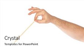  Presentation with conductor - Beautiful slide set featuring orchestra leadership - music conductor hand isolated backdrop and a  colored foreground