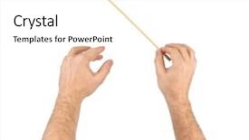  Presentation with conductor - Colorful presentation enhanced with orchestra leadership - music conductor hands isolated backdrop and a  colored foreground