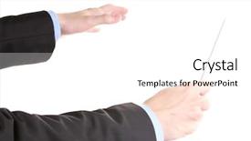  Presentation with music conductor hands baton - Theme with orchestra leadership - music conductor hands with baton background and a  colored foreground