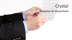  Presentation with music conductor hands baton - Amazing PPT layouts having orchestra leadership - music conductor hands with baton backdrop and a  colored foreground