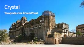  Presentation with rural india - Slide deck featuring orchha madhya pradesh india background and a teal colored foreground