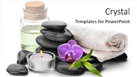  Presentation with detox green smoothies still life - Beautiful PPT theme featuring orchid and bamboo with candle backdrop and a white colored foreground