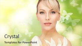  Presentation with live flower - Beautiful slides featuring orchid flower and butterflies backdrop and a  colored foreground