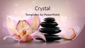  Presentation with pink black - Slide deck featuring orchid flower stone massage background and a lemonade colored foreground