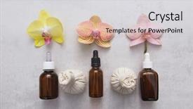  Presentation with beautiful orchid flowers - Colorful presentation design enhanced with orchid flowers and herbal ball backdrop and a light gray colored foreground