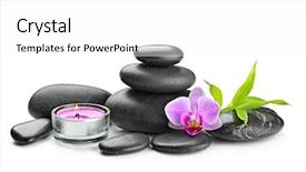  Presentation with white candles - Amazing PPT theme having orchid isolated on white backdrop and a  colored foreground