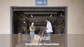  Presentation with loading - Beautiful PPT theme featuring ordeliness - people at loading bay backdrop and a gray colored foreground