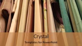  Presentation with fabrics - Slide deck consisting of ordeliness - sale colorful fabrics background and a gold colored foreground