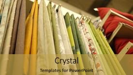  Presentation with fabrics - Theme consisting of ordeliness - sale colorful fabrics background and a yellow colored foreground