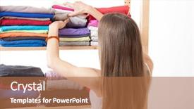  Presentation with business woman standing on maze - Presentation having ordeliness - young caucasian woman standing near background and a coral colored foreground