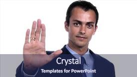  Presentation with stop - Colorful slides enhanced with order entry - business man making stop focus backdrop and a  colored foreground