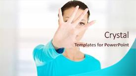  Presentation with hold hand - Cool new PPT theme with order entry - hold on stop gesture showed backdrop and a  colored foreground