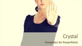  Presentation with hold hand - Presentation theme featuring order entry - hold on stop gesture showed background and a  colored foreground