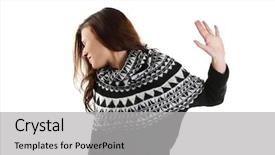  Presentation with hold hand - Presentation theme having order entry - hold on stop gesture showed background and a light gray colored foreground