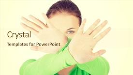  Presentation with stop bullying signs - Slides having order entry - hold on stop gesture background and a  colored foreground