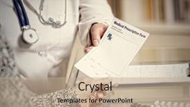  Presentation with prescription - PPT theme with order form - doctor giving a prescription background and a coral colored foreground
