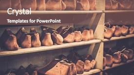  Presentation with shoe - Cool new PPT theme with order form - various of vintage wooden shoe backdrop and a coral colored foreground