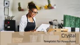  Presentation with order - Audience pleasing PPT theme consisting of order from notepad at restaurant backdrop and a coral colored foreground