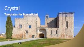  Presentation with monastery - PPT layouts enhanced with order one of the crusade background and a teal colored foreground