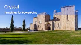  Presentation with knights - Slide deck having order one of the crusade background and a cobalt blue colored foreground