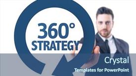  Presentation with strategy - Cool new theme with order operations - business man pointing the text backdrop and a ocean colored foreground
