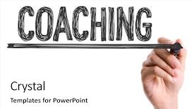  Presentation with coaching - Beautiful PPT theme featuring order operations - hand with marker writing backdrop and a white colored foreground