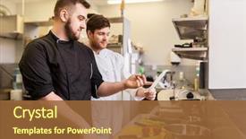  Presentation with food order - PPT theme with order or recipe at restaurant background and a tawny brown colored foreground