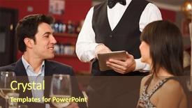  Presentation with dining restaurant - Presentation consisting of ordering dinner in a restaurant background and a  colored foreground