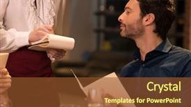  Presentation with food - Cool new theme with ordering food in a restaurant backdrop and a tawny brown colored foreground